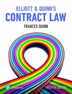 Elliott & Quinn's Contract Law 1292251409 Book Cover