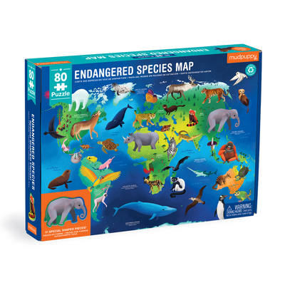 Toy Endangered Species Around the World 80 Piece Geography Puzzle Book