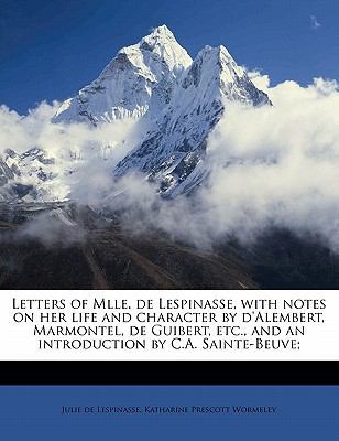 Letters of Mlle. de Lespinasse, with Notes on H... 1171766343 Book Cover