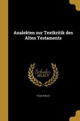 Analekten zur Textkritik des Alten Testaments [German] 1360256679 Book Cover