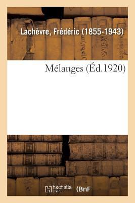 Mélanges [French] 2019315149 Book Cover