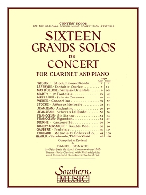 16 Grand Solos de Concert: Clarinet with Piano 1581060564 Book Cover