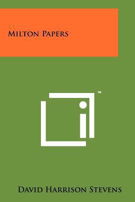 Milton Papers 1258211343 Book Cover