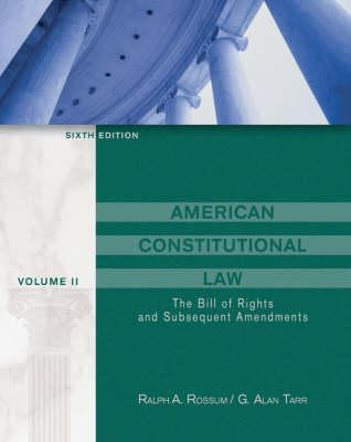 American Constitutional Law: Bill of Rights wit... 0534604005 Book Cover