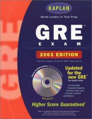 Kaplan GRE Exam 2003 with CD-ROM 0743230299 Book Cover