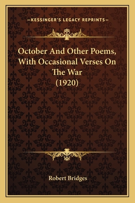 October and Other Poems, with Occasional Verses... 1164082051 Book Cover