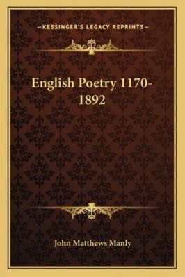 English Poetry 1170-1892 1163309273 Book Cover