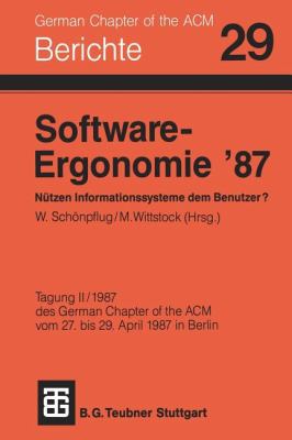 Software-Ergonomie '87 Nützen Informationssyste... [German] 3519026708 Book Cover