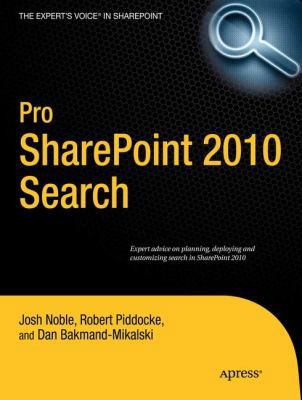 Pro SharePoint 2010 Search 1430234075 Book Cover