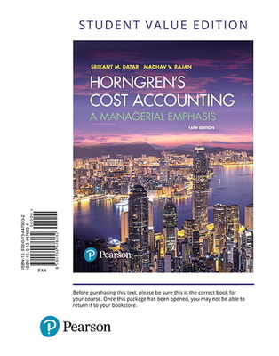 Horngren's Cost Accounting: A Managerial Emphasis 0134476034 Book Cover