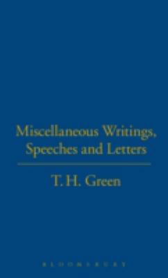 T.H.Green. Miscellaneous Writings, 1843710145 Book Cover
