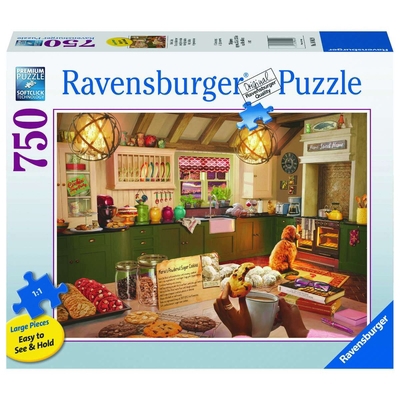Cozy Kitchen 750 PC Large Format Puzzle B09P1W16B4 Book Cover