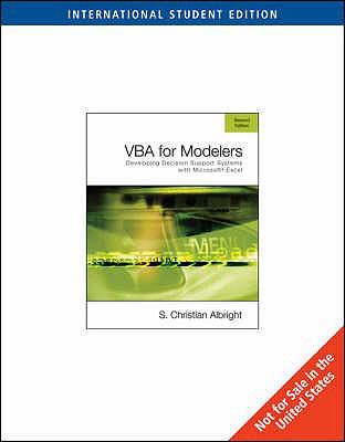 VBA for Modelers: With VBA Program CD-ROM: Deve... 0495118591 Book Cover