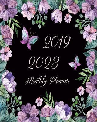 2019-2023 Monthly Planner: Purple Flowers Butterfly, 60 Months Planner For The Next Five Year 8" x 10" Monthly Calendar Agenda Planner and Monthly ... With Holidays and inspirational Quotes