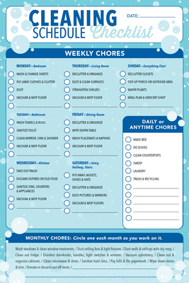 Cleaning Schedule Checklist Note Pad (60 Sheets) 1441345981 Book Cover