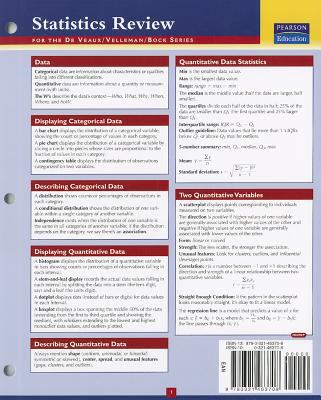 Statistics Study Card for the Deveaux/Velleman/... 0321463706 Book Cover