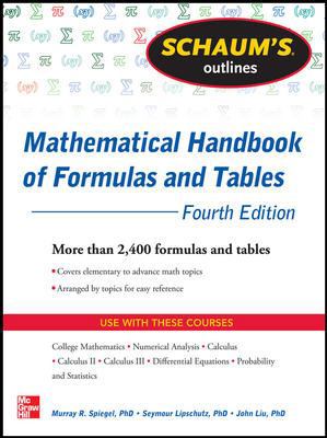 Schaum's Outlines: Mathematical Handbook of For... 0071548556 Book Cover