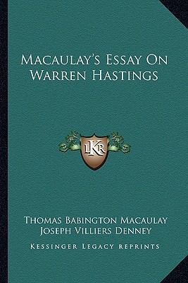 Macaulay's Essay on Warren Hastings 1163598593 Book Cover