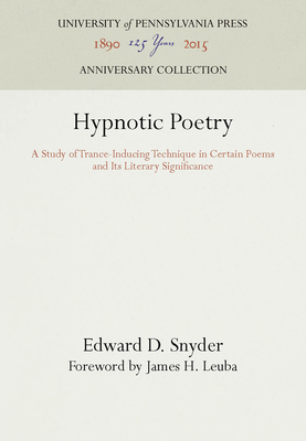 Hypnotic Poetry: A Study of Trance-Inducing Tec... 1512807435 Book Cover