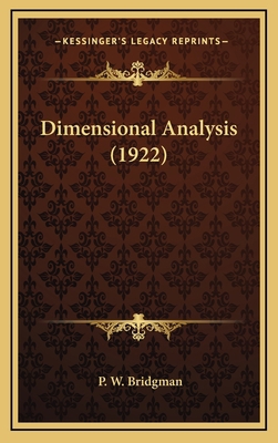 Dimensional Analysis (1922) 1164214136 Book Cover