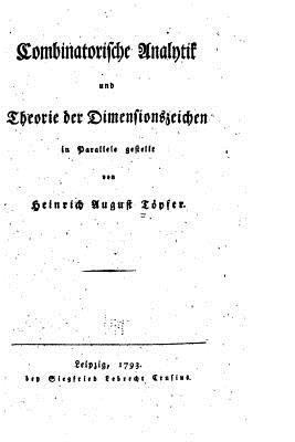 Combinatorische Analytik und Theorie Der Dimens... [German] 1535015241 Book Cover