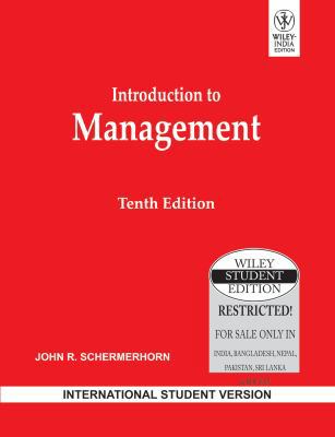 Wiley India Introduction To Management, 10 Ed, Isv 8126523166 Book Cover