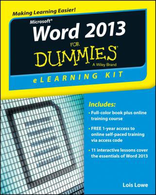 Word 2013 eLearning Kit For Dummies 1118491262 Book Cover