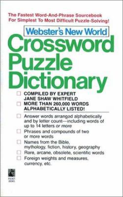 Webster's New World Crossword Puzzle Dictionary... 0671726927 Book Cover