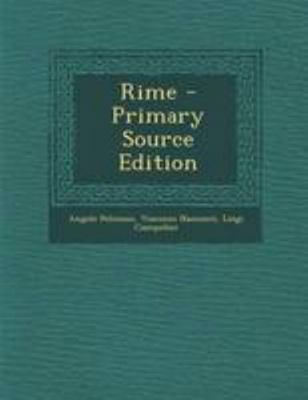 Rime [Italian] 1294241443 Book Cover
