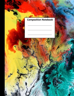 Composition Notebook: Colored Marble Grid Paper Notebook College Ruled Cute Notebooks for Girls Teens Kids School Writing Notes Journal / 100 Pages / 8.5 x 11