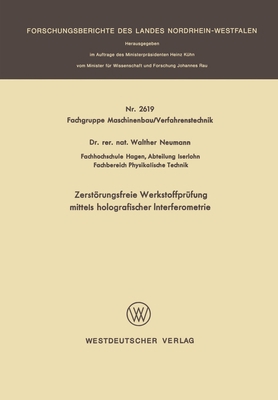Zerstörungsfreie Werkstoffprüfung mittels holog... [German] 3531026194 Book Cover