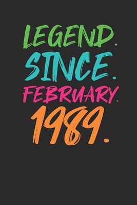 Legend Since February 1989: Birthday Gift and Anniversary Gift for Wife Women And Men - Graph Paper Journal (6" X 9" - 120 Pages/ 5 Squares per inch)