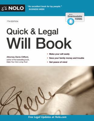 Quick & Legal Will Book 1413320309 Book Cover