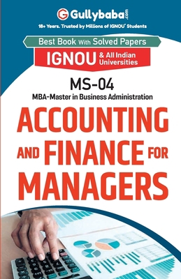 MS-04 Accounting and Finance for Managers 9382688242 Book Cover