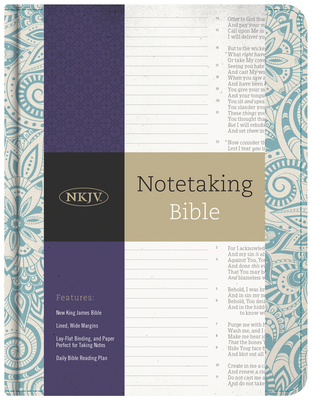 NKJV Notetaking Bible, Blue Floral 1433645653 Book Cover