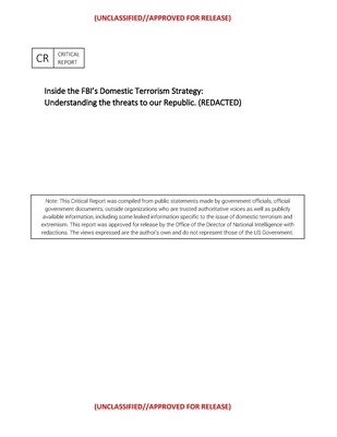 Inside the FBI's Domestic Terrorism Strategy: :... B09BF9GK64 Book Cover