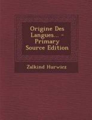 Origine Des Langues... [French] 1294184911 Book Cover