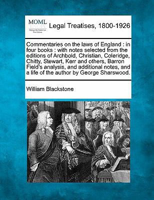 Commentaries on the laws of England: in four bo... 1240088620 Book Cover