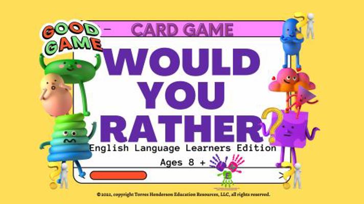 Paperback Would You Rather ESL Card Game-English Version : 60 Card Set Levels 1 , 2, 3 Would You Rather English Edition Book