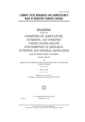 Carbon cycle research and agriculture's role in... B085RNM2F4 Book Cover