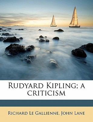 Rudyard Kipling; A Criticism 1176524437 Book Cover