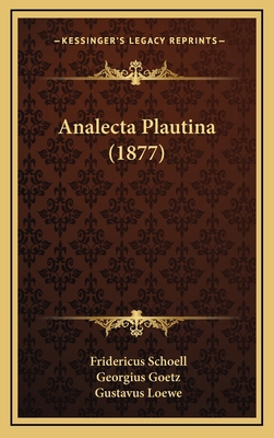Analecta Plautina (1877) [Latin] 1165320045 Book Cover