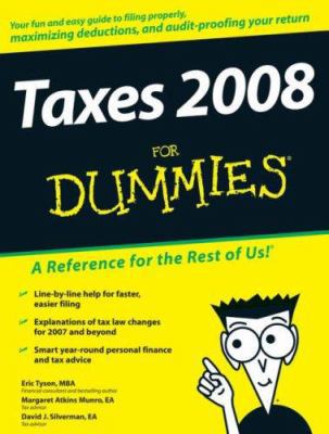 Taxes 2008 for Dummies 0470175672 Book Cover