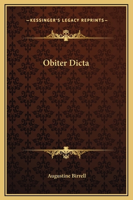 Obiter Dicta 1169230040 Book Cover