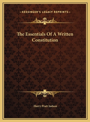 The Essentials Of A Written Constitution 1169619452 Book Cover