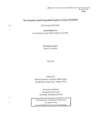 The Propulsive Small Expendable Deployer System... 1723899852 Book Cover