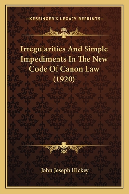 Irregularities And Simple Impediments In The Ne... 1163884677 Book Cover