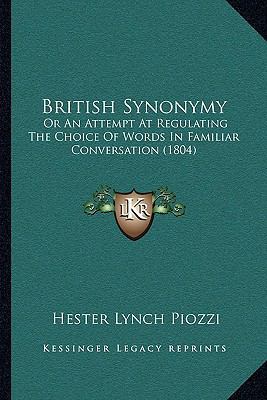 British Synonymy: Or An Attempt At Regulating T... 1166618692 Book Cover