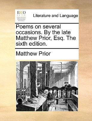 Poems on Several Occasions. by the Late Matthew... 1170434088 Book Cover