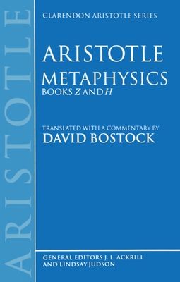 Metaphysics: Books Z and H 0198239475 Book Cover